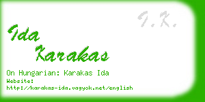 ida karakas business card